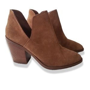 Steve Madden Aker Suede Leather Ankle Boots 7.5 Brown 3" Heel
